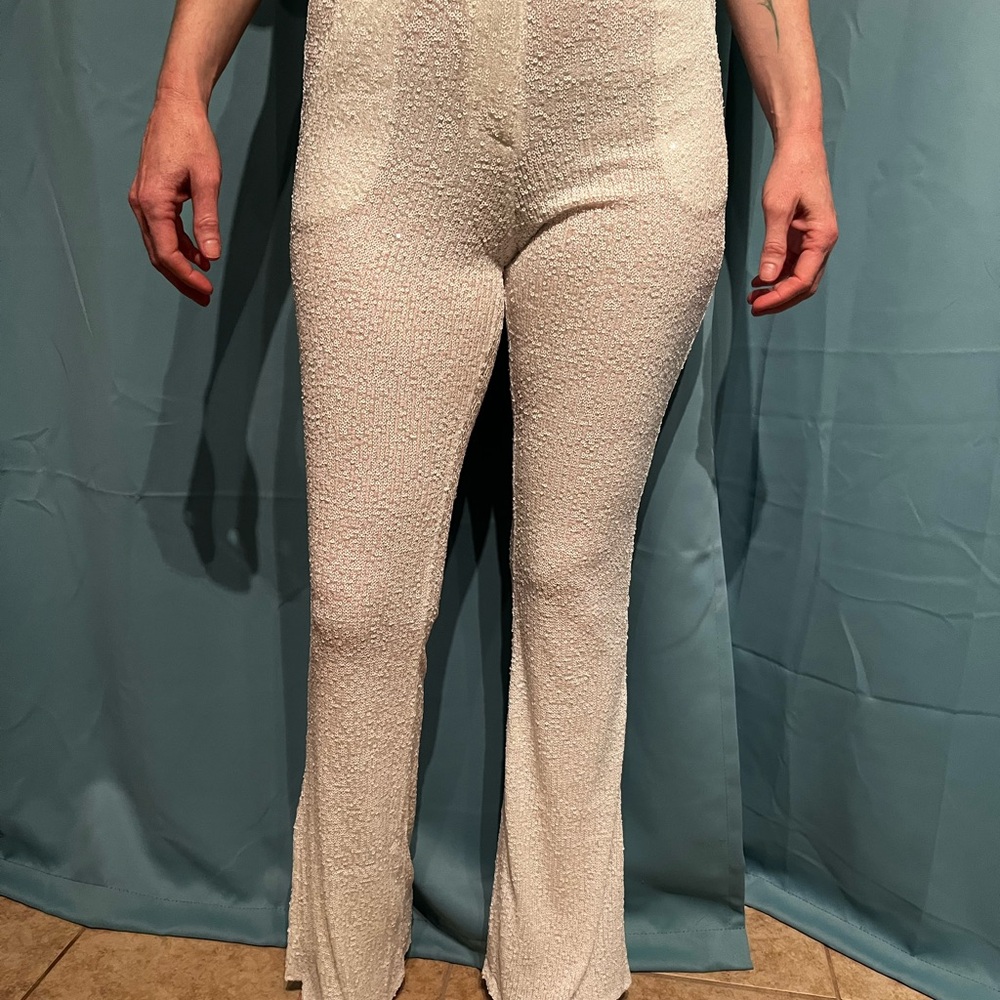 Elegant Cream Women's Pants
